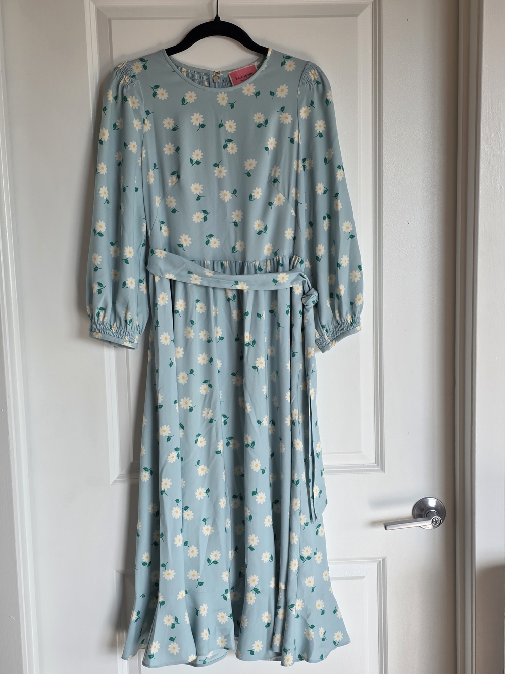 kate spade new york Dancing Aster Smocked Dress Sz. Light Blue Floral Midi Dress - Picture 2 of 6